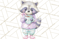 Christmas Pajama Party PNG, Watercolor Cozy Animal Clipart Product Image 2