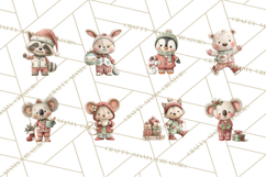 Christmas Pajamas Clipart PNG, Festive Animals Clip Art Product Image 3