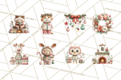 Christmas Pajamas Clipart PNG, Festive Animals Clip Art Product Image 8