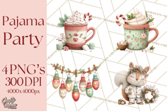 Christmas Pajamas Clipart PNG, Festive Animals Clip Art Product Image 1