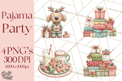 Christmas Pajamas Clipart PNG, Festive Animals Clip Art Product Image 1