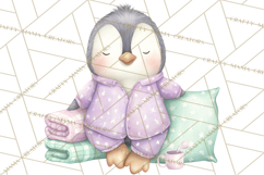 Christmas Pajama Party PNG, Watercolor Cozy Animal Clipart Product Image 3