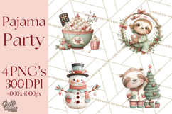 Christmas Pajamas Clipart PNG, Festive Animals Clip Art Product Image 1