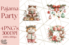 Christmas Pajamas Clipart PNG, Festive Animals Clip Art Product Image 1