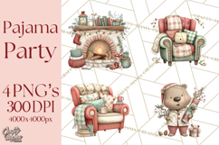 Christmas Pajamas Clipart PNG, Festive Animals Clip Art Product Image 1