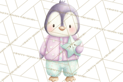 Christmas Pajama Party PNG, Watercolor Cozy Animal Clipart Product Image 4