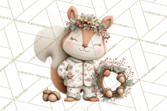 Christmas Pajamas Clipart PNG, Festive Animals Clip Art Product Image 5