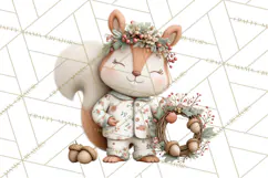 Christmas Pajamas Clipart PNG, Festive Animals Clip Art Product Image 5