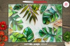 Palm Leaves Kitchen Cutting Board Png, Cutting Board Sublimation, Kitchen Png, Rectangular Design