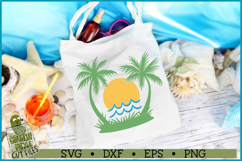 Palm Tree Sunset SVG File Product Image 1