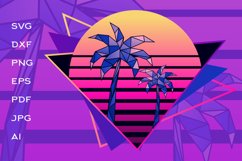 Palm trees at sunset inside triangle Product Image 2
