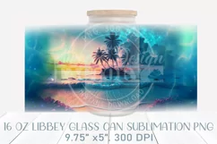 Sunset can glass wrap, beach libbey can glass design Product Image 2
