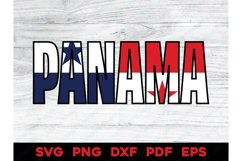 Panama Country Name Flag Design SVG PNG DXF EPS PDF Product Image 1