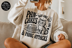 Pancakes &amp; Panic Attacks SVG Design, Funny Quote Product Image 1