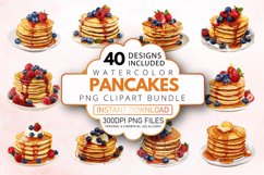 Watercolor Pancakes Clipart Bundle Product Image 1