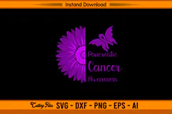 Pancreatic Cancer Awareness SVG Butterfly Flower File Product Image 1