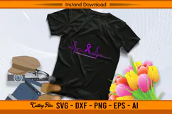 Pancreatic Cancer Awareness Ribbon Heartbeat SVG File Product Image 2