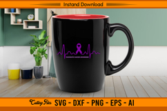Pancreatic Cancer Awareness Ribbon Heartbeat SVG File Product Image 3