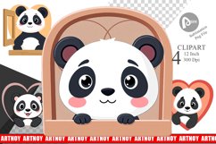 Clipart Heart Panda Product Image 1