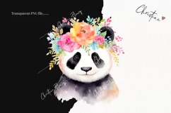Watercolor Rainbow Panda Clipart | Watercolor Animal PNG Product Image 2