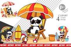 Summer Panda Clipart Product Image 1