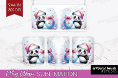 Panda Pastel Christmas Mug Wrap Coquette Xmas Mug PNG Product Image 1