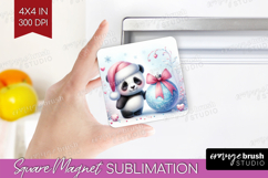 Panda Pastel Christmas Magnet Sublimation Coquette Xmas Product Image 1