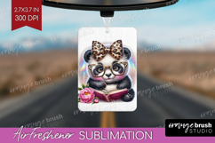 Panda Reading Air Freshener PNG Book Lover PNG Sublimation Product Image 1