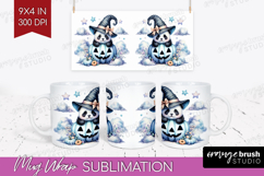 Panda Halloween Mug Wrap Coquette Mug PNG Sublimation Product Image 1