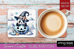 Panda Halloween Square Coaster Coquette Coaster PNG Product Image 1