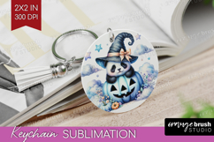 Panda Halloween Keychain PNG Coquette Keychain Sublimation Product Image 1