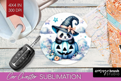 Panda Halloween Car Coaster Coquette Coaster PNG Sublimation Product Image 1