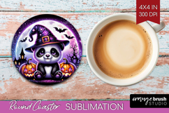 Panda Halloween Round Coaster Cute Animal Coaster PNG Product Image 1