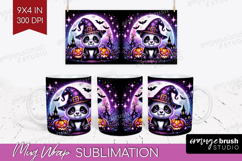 Panda Halloween Mug Wrap Cute Animal Mug PNG Sublimation Product Image 1