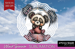 Panda Valentine Wind Spinner Sublimation PNG Whimsical Product Image 1