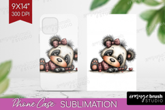 Panda Valentine Phone Case PNG Whimsical Animal Case PNG Product Image 1