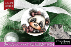 Panda Valentine Ornament PNG Whimsical Animal PNG Product Image 1