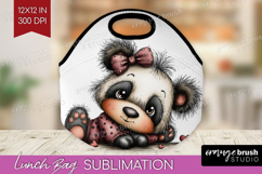 Panda Valentine Lunch Bag Whimsical Animal Lunch Bug PNG Product Image 1