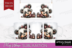 Panda Valentine Mug Wrap Whimsical Animal Mug PNG Product Image 1
