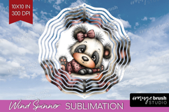 Panda Valentine Wind Spinner Sublimation PNG Whimsical Product Image 1