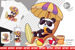Summer Panda Clipart Product Image 1