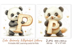 Cute Panda, Baby Animal Alphabet Letters ABC Printable cards Product Image 1