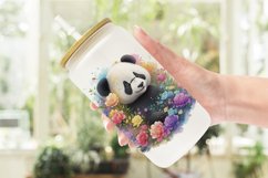 Panda and Flower Glass Can Wraps Product Image 2
