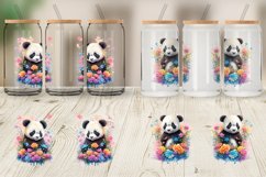 Panda and Flower Glass Can Wraps Product Image 4