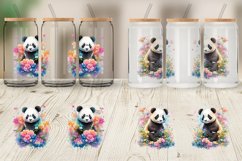 Panda and Flower Glass Can Wraps Product Image 6