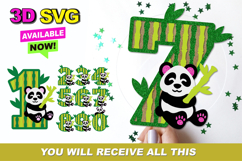 Cute panda Numbers 3D SVG Product Image 1