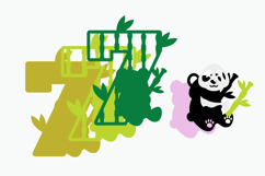 Cute panda Numbers 3D SVG Product Image 3