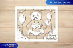 Panda Birthday Papercut SVG Product Image 1