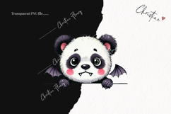 Cute Halloween Panda Peeking | Halloween PNG Product Image 2