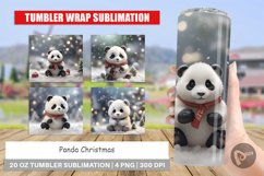 Tumbler Sublimation Panda Christmas Product Image 1